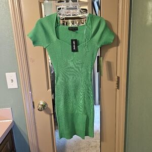 Hot Topic Emerald Ribbed Knit Dress